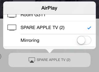 Choose the Airplay device