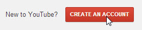 Create a YouTube Account button